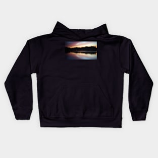 Pink Sunset Symmetrical Reflection Kids Hoodie